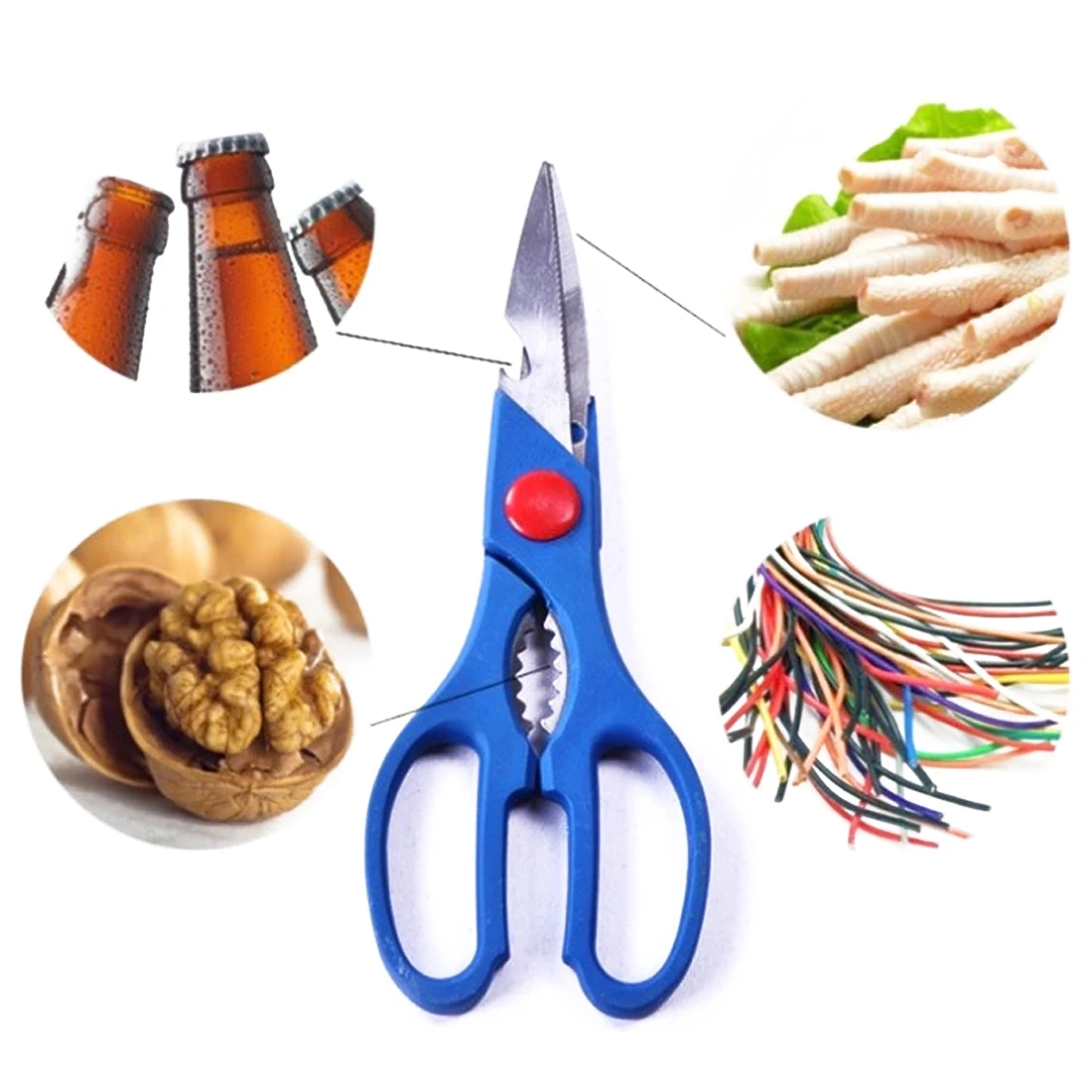 

8inch 20cm Multifunction Stainless Steel Heavy Duty Kitchen Scissors Shears Useful Small scissors