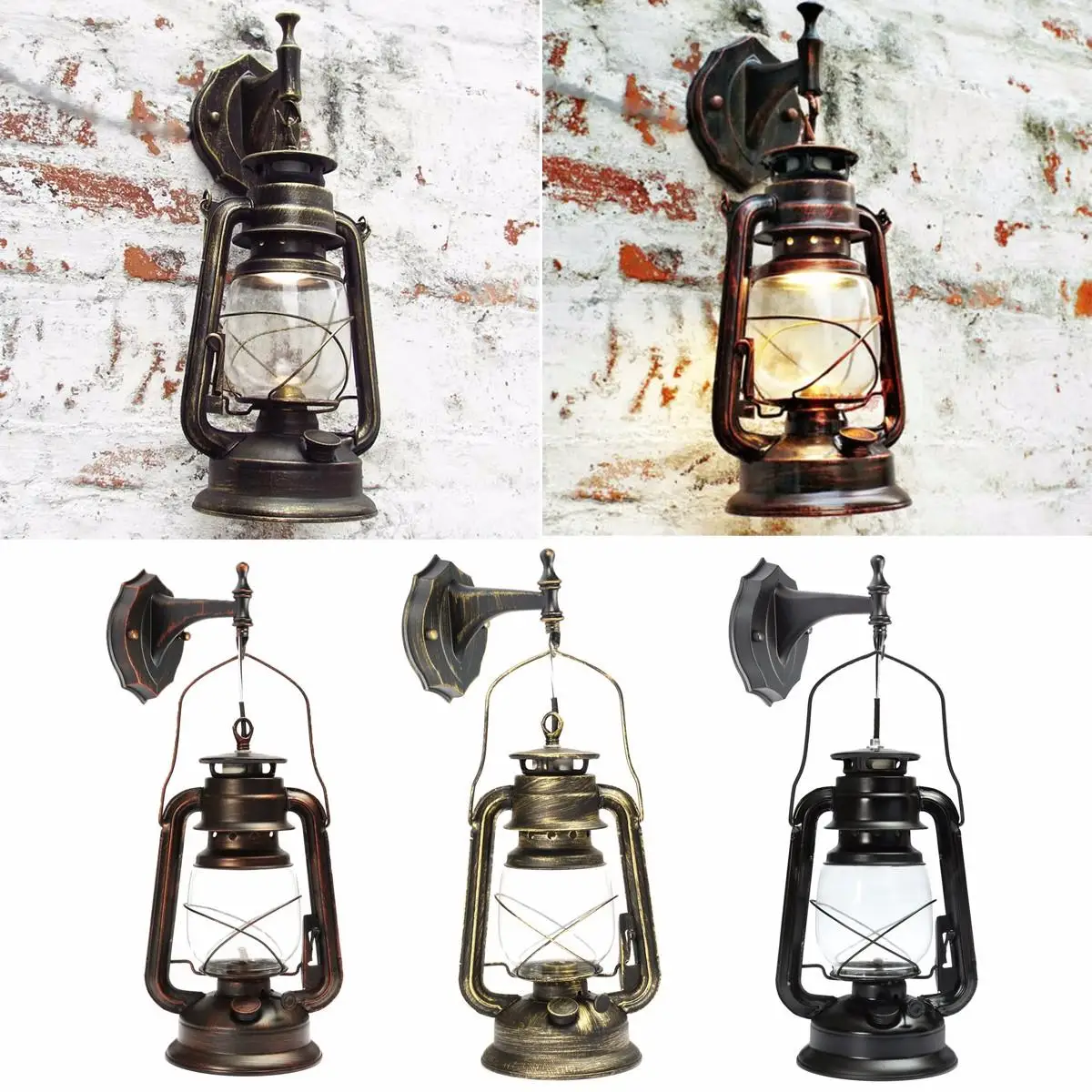 Smuxi Rustic Antique Vintage Style E27 Retro Lantern Wall Lamp Sconce Light Fixture Aisle Balcony Home Decoration Wall Lamp Smuxi Rustic Antique Vintage Style E27 Retro Lantern Wall Lamp Sconce Light Fixture Aisle Balcony Home Decoration Wall Lamp