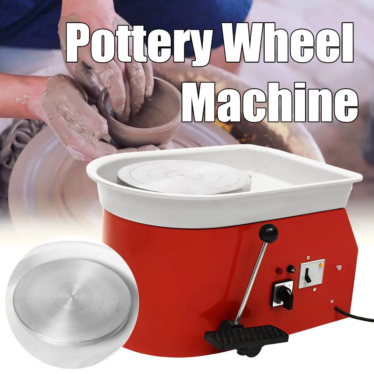 

25cm Electric Pottery Wheel Pottery Forming Machine DIY Clay Sculpting Ceramic Machine Variable Speed Reversible 220V 250W