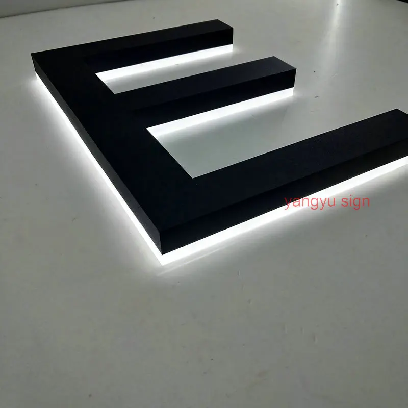 US $130.00 company wall logo stainless steel back lit 3d led signage