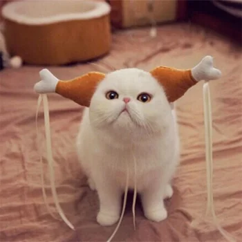 

Pet Cat And Dog Headdress Funny Chicken Leg Hair Hoop Pet Wacky Hair Bands Party Cat Dog Accessories