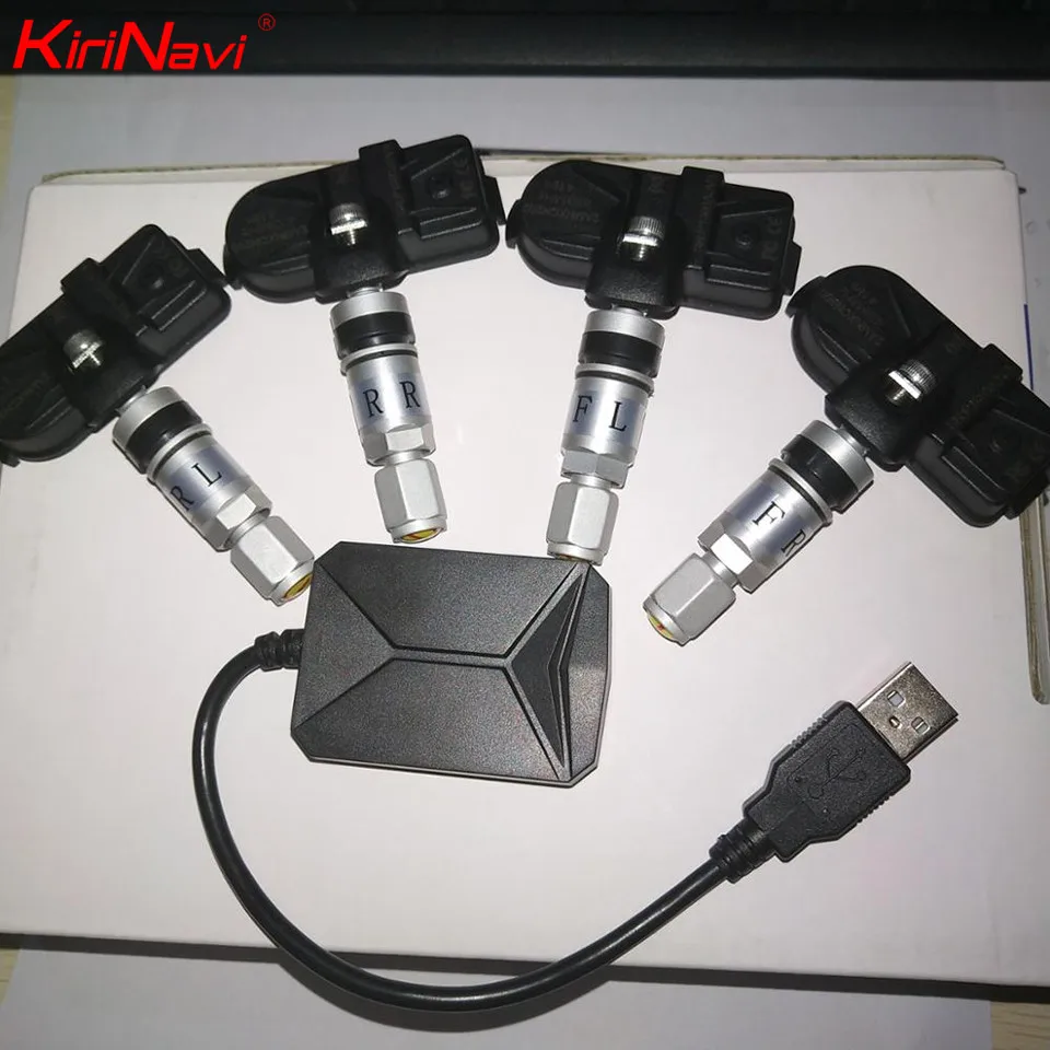 Киринави USB автомобильный TPMS контроль давления в шинах с 4 внутренними внешними датчиками для Android автомобиля радио Авто Охранная сигнализация