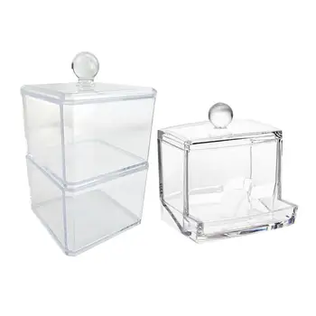 

2Pcs Makeup Organizer Acrylic Large Capacity Transparent Plastic Make Up Cosmetic Jewelry Drawer Holder Storage Box
