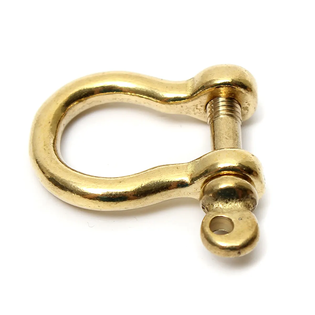Solid Pure Brass Carabiner Shackle Key Ring Chain Hook Buckle Fob