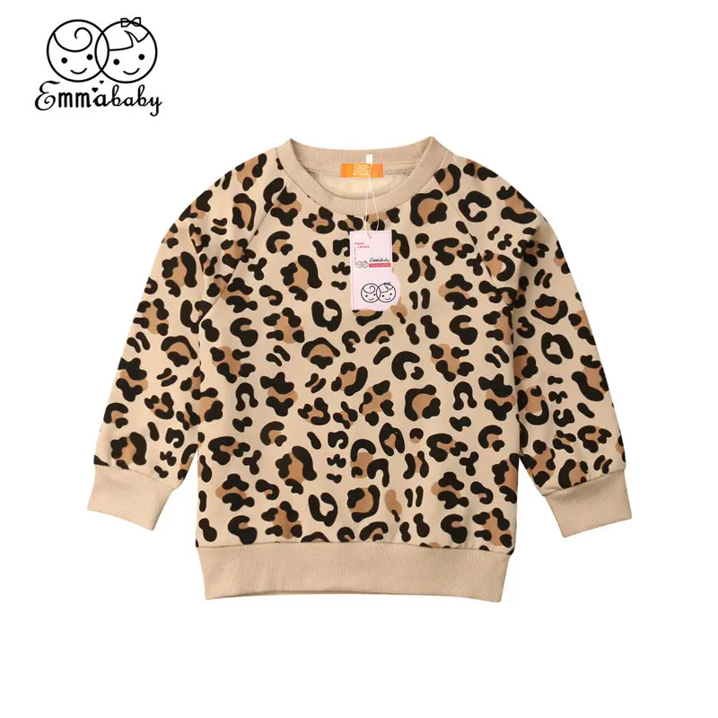 

Toddler Baby Girl Sweatshirt Kid Easter Bunny Leopard Print Long Sleeve Top Spring Autumn Sweatshirt Children Clothes Coat 1-7Y