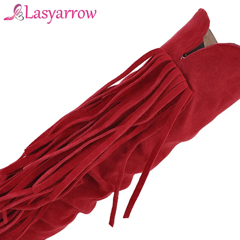 Сапоги Lasyarrow женские зимние до середины икры Теплые повседневные с круглым