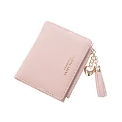 2019 новый модный кошелек женский маленький кошелек с короткой кисточкой на молнии женские кошельки с сумкой для монет кредитница Portefeuille Femme