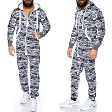 Новые мужские камуфляжные с капюшоном на молнии Комбинезоны мужские модные цельные комплекты комбинезон с длинным рукавом карманы комбинезоны мужские Новые