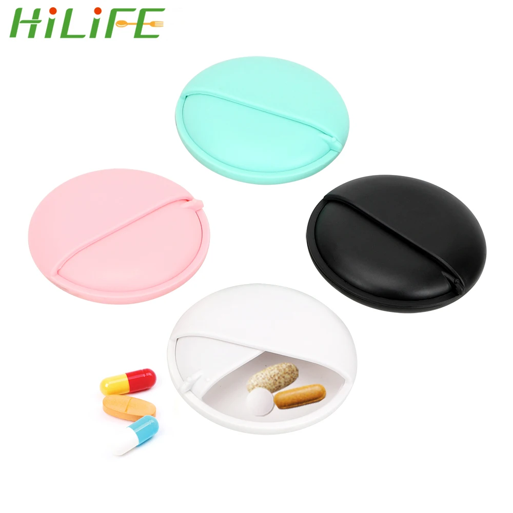 

HILIFE Sealed Drug Storage Vitamin Medicine Drugs Tablet Container Plastic Portable Mini Round Medicine Box