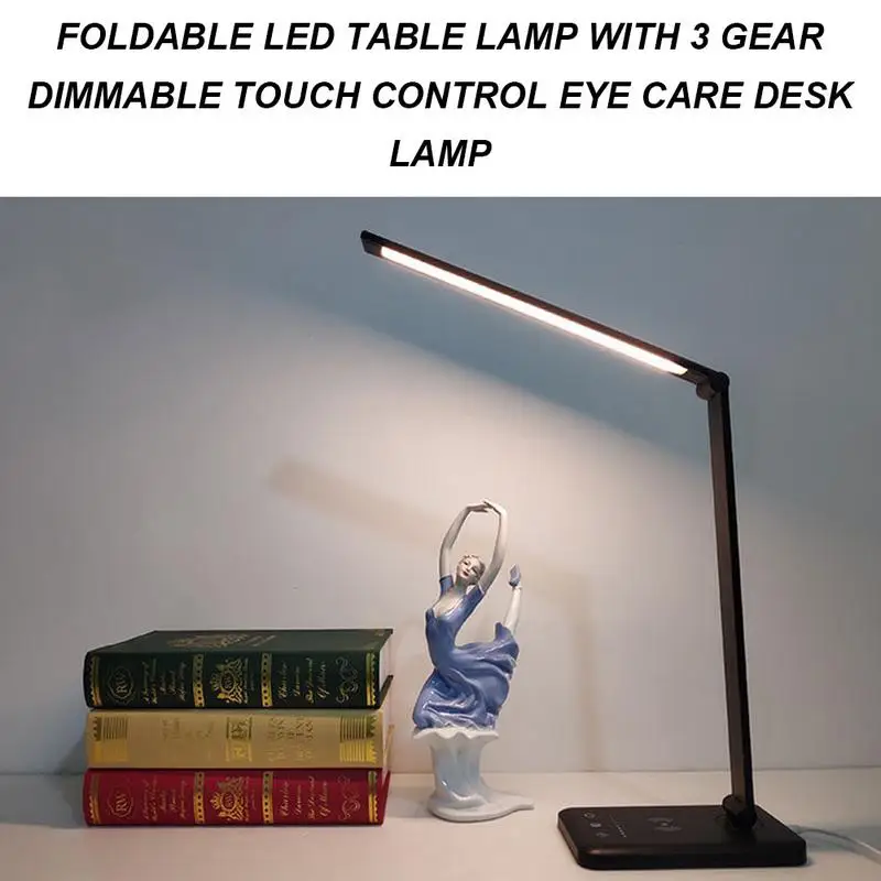 

Desk Lamp Foldable Dimmable Rotatable Eye Care LED Touch-Sensitive Controller USB Charging Port Table Lamp With 3rd Gear Dimming