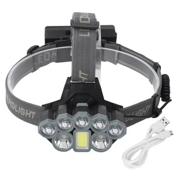 

8 Led Headlamp High Power Head Lamp Adjustable Head Light Flashlight Torch For Camping High Power Head Lamp 8 led Headlamp