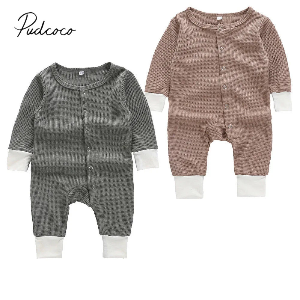 

2019 Brand New Tops Newborn Infant Baby Boy Girl Romper Jumpsuit Playsuit Clothes Outfits Long Sleeve Knit Spring Autumn Outfits