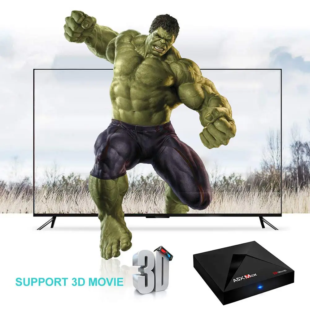 Android Tv Box A5X Max 4Gb Ram 32Gb Rom Rk3328 Quad Core Bluetooth4.0 2.4G/5.8G Dual Band Wifi Hd Set Top Box Dlna Airplay Med Android Tv Box A5X Max 4Gb Ram 32Gb Rom Rk3328 Quad Core Bluetooth4.0 2.4G/5.8G Dual Band Wifi Hd Set Top Box Dlna Airplay Med