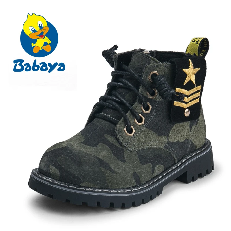 

2019 New Autumn Winter Warm Genuine Leather Boots High Quality Children Snow Boots For Boys Comfortable Kids Hot Casual Shoes