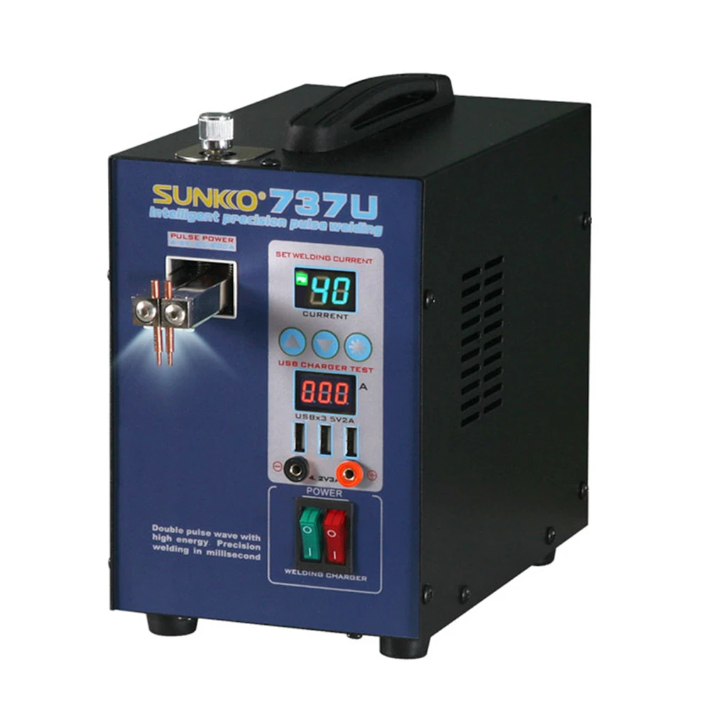 

737U Spot welder 1.5kw LED illumination Dual Digital Display Welding Machine USB Charging Testing Spot Welding Machine