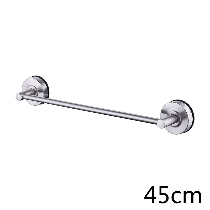 

New 45cm Stainless Steel Vacuum Suction Cup Towel Bar Rack Bathroom Home Drying Racks