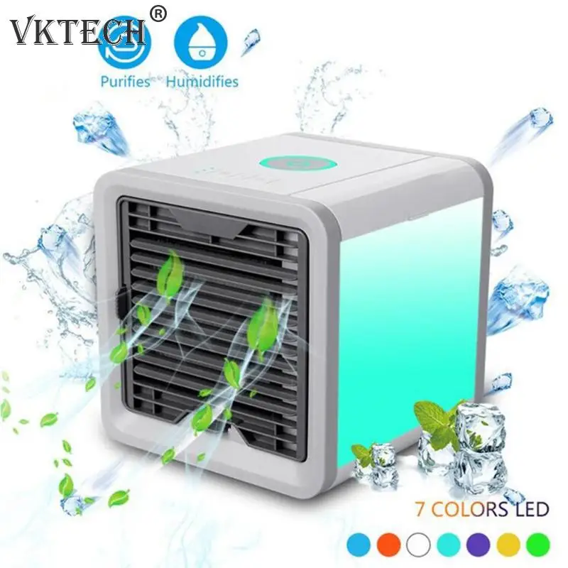 

600ml Tank USB Mini Portable Air Conditioner Humidifier Purifier Air Cooler 7 Colors Change Home Office Desk Humidifier