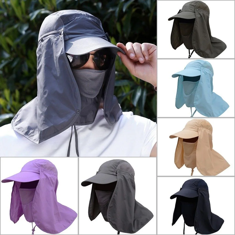 1x Outdoor Sport Hiking Visor Hat UV Protection Face Neck Cover Fishing