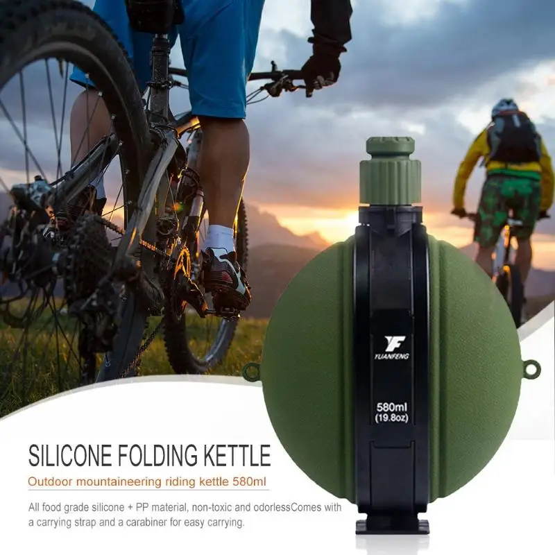 580 مللي سيليكون للطي الرياضات المائية زجاجات في الهواء الطلق ركوب غلاية مع البوصلة تسلق ركوب خمر العسكرية غلاية 580 مللي سيليكون للطي الرياضات المائية زجاجات في الهواء الطلق ركوب غلاية مع البوصلة تسلق ركوب خمر العسكرية غلاية