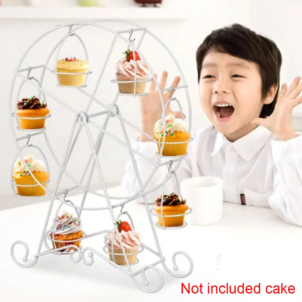 

Party Rotatable Pastry Cupcake Holder 8 Cups Supplies Cake Stand Ferris Wheel Kitchen Home