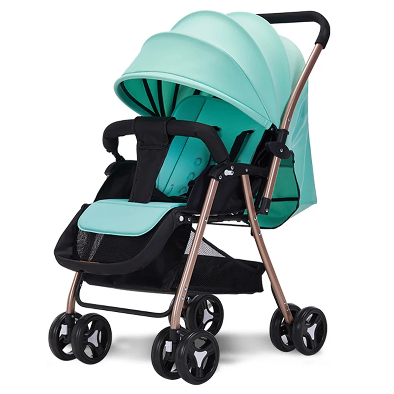 

516A Two-Way Sitting Reclining Stroller Four-Wheeled Double Brake Large Sleep Space Portable Baby Cart Stroller For 0-3 Year Old