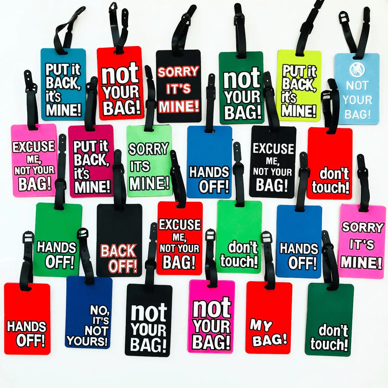 

Colourful PVC Luggage Tag Name Bag Card Holder Travel Suitcase Luggage Tags