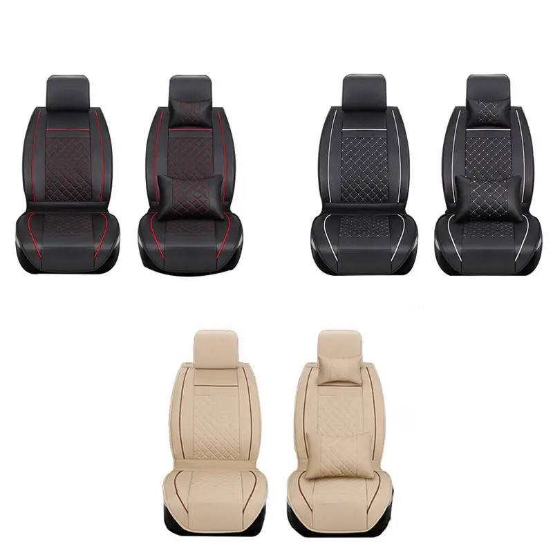 

Universal Fit Car Seat Covers Deluxe Edition Car Seat Cover Cushion 5-Seats Front+Rear PU Leather With Head Rest Free Shipping