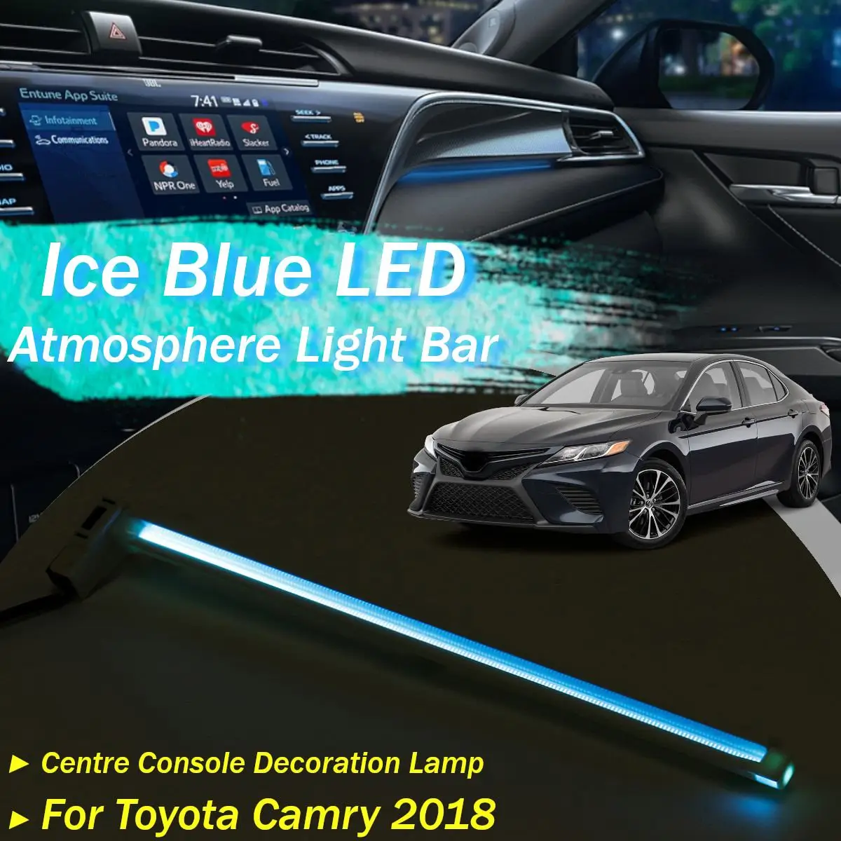 Декоративный светодиодный светильник с внутренней стороны автомобиля для Toyota