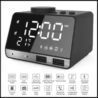 K11 Wired Bluetooth Speaker LED Digital Alarm Clock FM Radio Phone USB Charging TF Play Handsfree Snooze Digital Clock