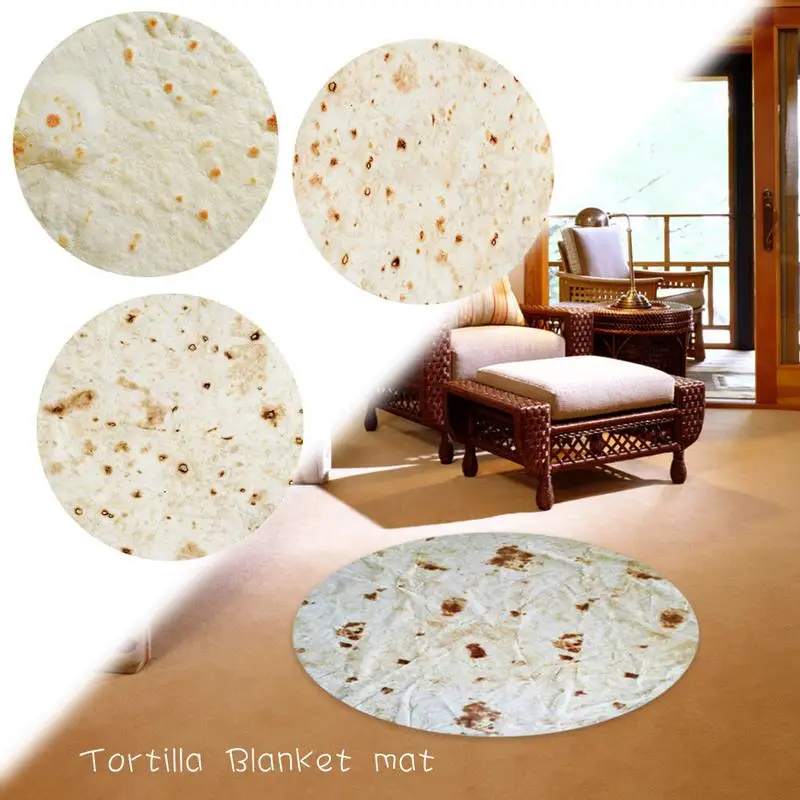 

Round Blanket Throw Tortilla Texture Soft Blanket Wool Super Soft Textile Home Stones Island Quilt Art Nature Home Decor