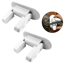 2шт самоклеющиеся Детские безопасности дверной замок рычаг замок для шкафа ручные замки защелки двери ограничитель предотвращает зажим палец