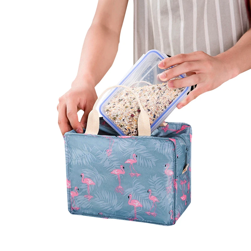 

Portable Insulated Lunch Bag Cartoon Printing Waterproof Oxford Lunchbags Tote Thermal Food Picnic Boxes Women Fruit Pouch Case