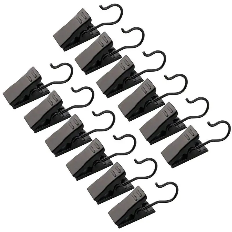 

120 Pack Clip Hook Set Curtain Clips For curtain photos home decoration art Craft dispaly black(hang Or Clip Almost anywhere)