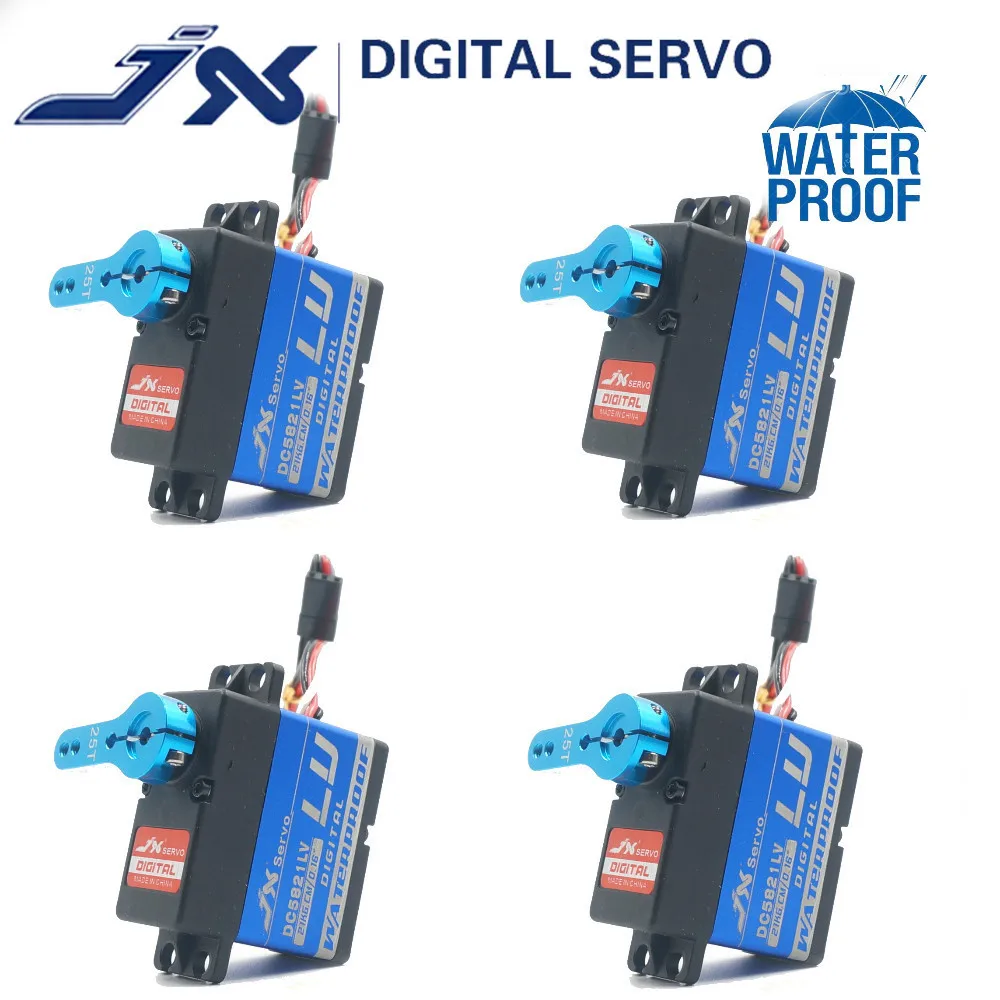 

4pcs Waterproof Metal Gear JX DC5821LV 20KG Large Torque Digital Coreless Servo for RC Car TRAXXAS Crawler TRX4 baja boat robot