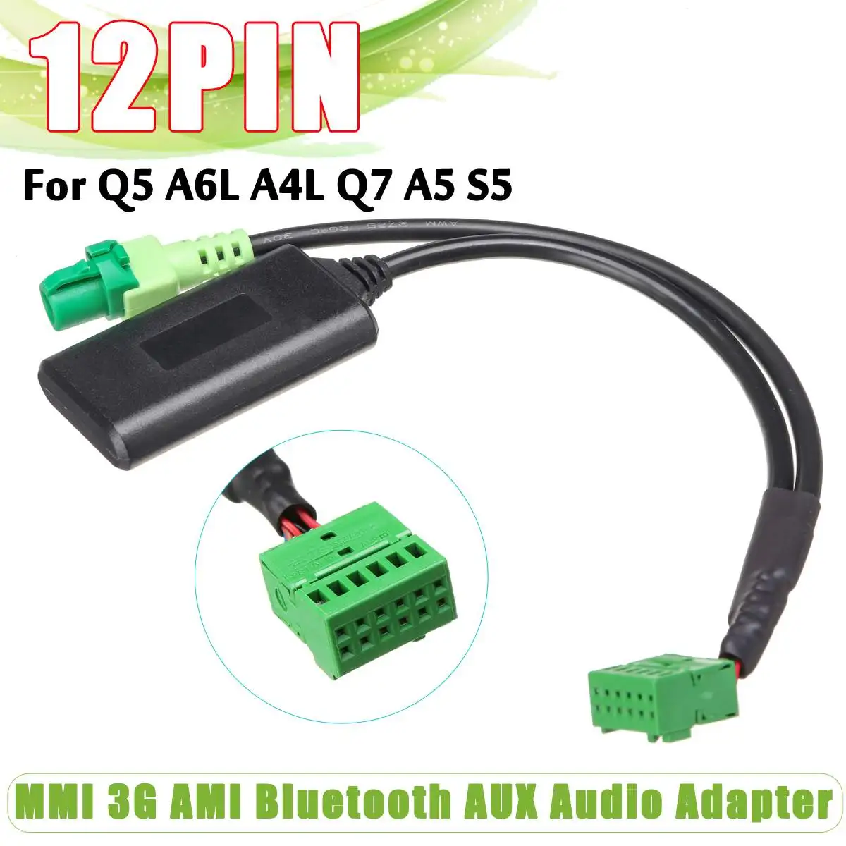 

Car MMI 3G AMI Wireless bluetooth AUX Audio Adapter Cable MMI Socket Interface Audio Input For Audi Q5 A6L A4L Q7 A5 S5 for VW