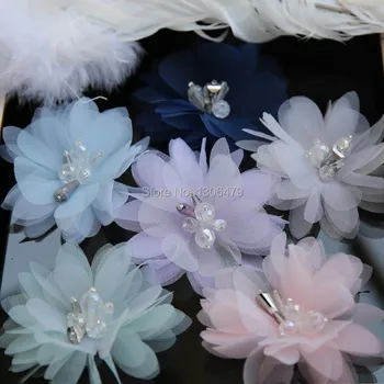 

5PCS Multicolor Sandals Flowers Cap Flowers Lace Patch Embroidered Applique DIY Wedding Headdress Clothing Accessories RS160