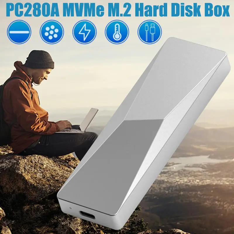 

solid state mobile hard disk box Portable SSD Type-C to usb3.1 high speed transmission metal all aluminum cooling hard disk box