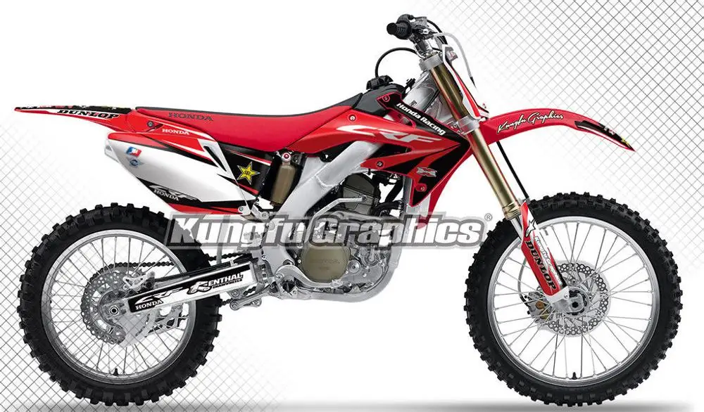 

KUNGFU GRAPHICS Vinyl Wraps Custom Vinyl Stickers Kit PVC Motorcycle Decals for Honda CRF 250 R CRF250R 2006 2007 2008 2009