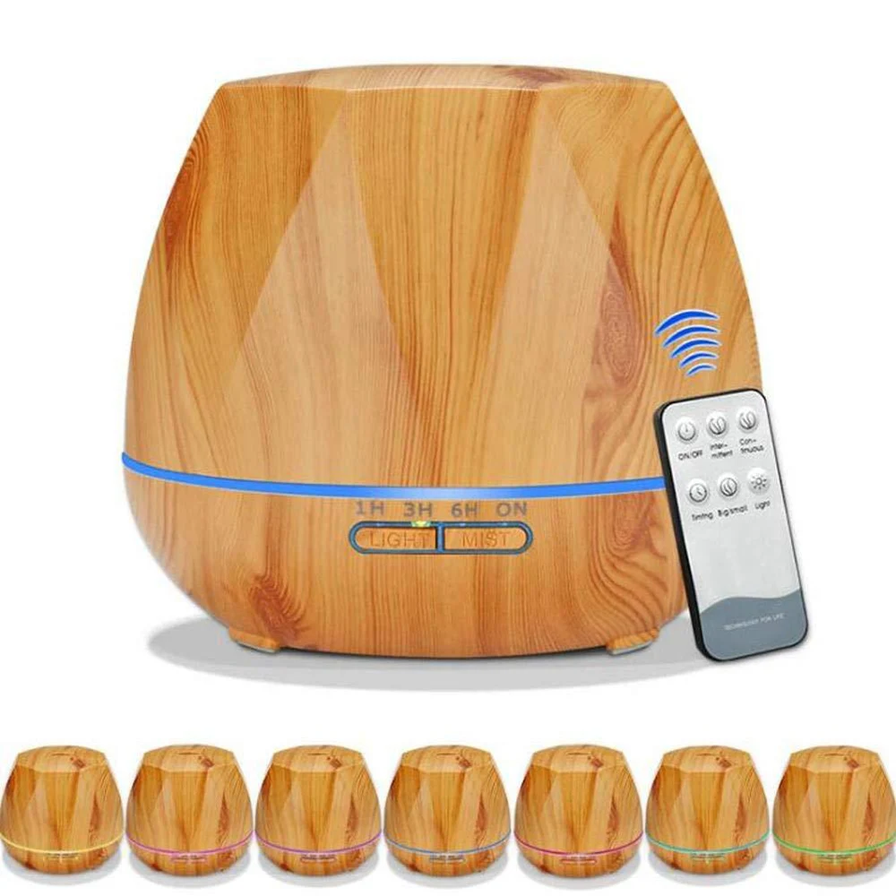 

500ML Ultrasonic Air Humidifier Aroma Essential Oil Diffuser for Home Car wireless control Fogger Mist Maker with 7 Night color