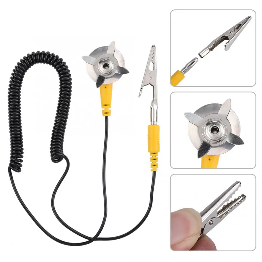 

Anti-static Ground Cable PVC PU Material Anti Static Electricity Wire with Crocodile Clip 2019 NEW