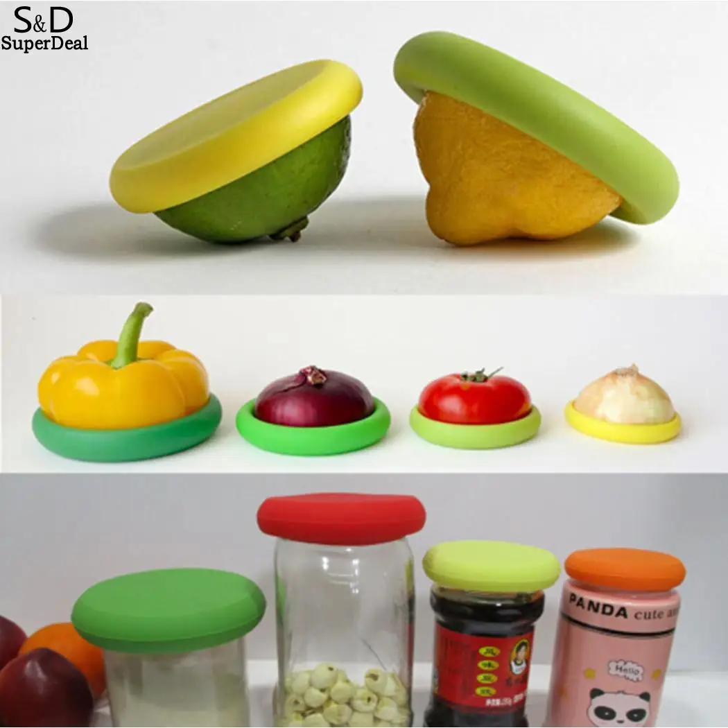 

Food Vegetable Huggers fresh Silicone Containers Storage Keeping lessFruit waste Casual Reusable Set Cover things means