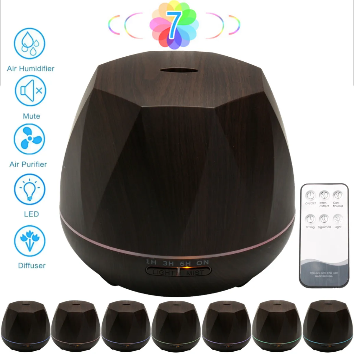 

550ML Ultrasonic Essential Oil Humidifier Aromatherapy Diffuser Ultrasonic Mist Humidifier Household Air Conditioning Appliance
