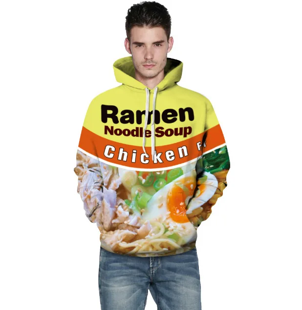 3D Sweatshirt Men Women Ramen Noodle Soup Print hoodies Funny Hip Hop Hooded sweatshirt