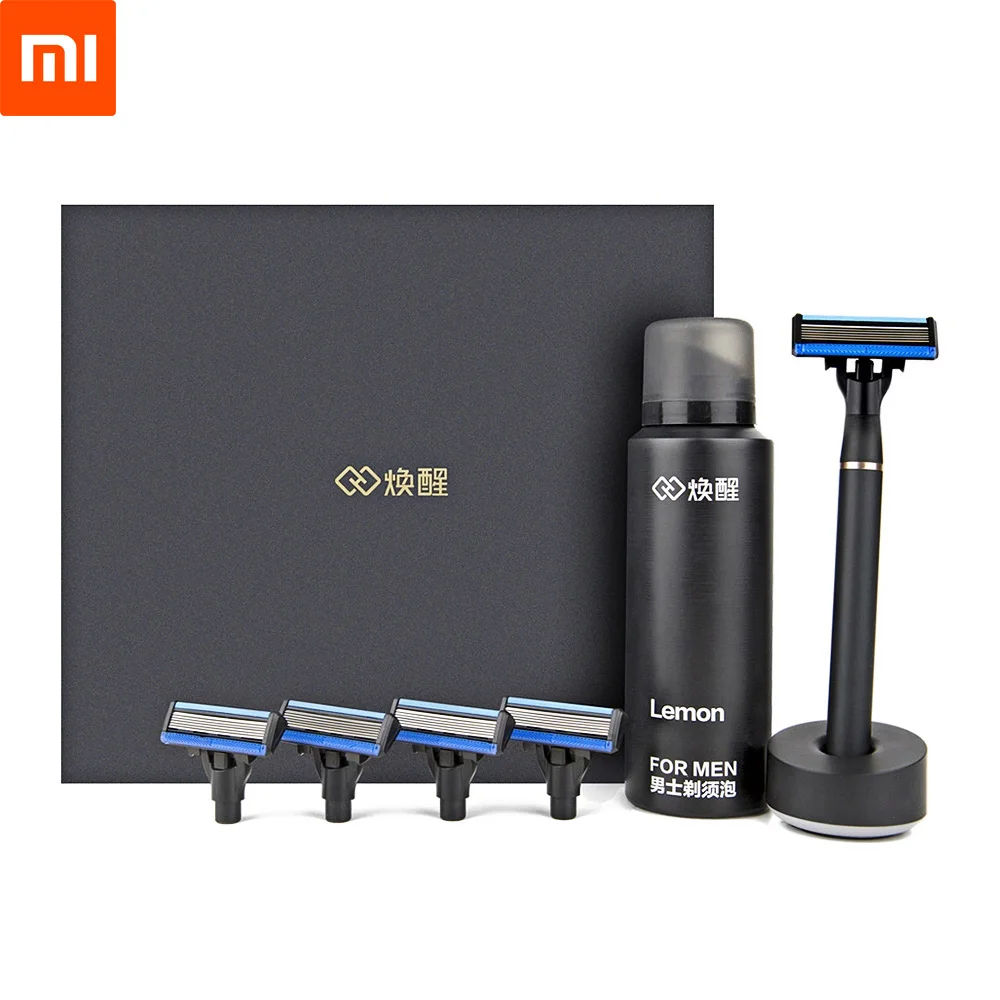 

2019 Xiaomi Youpin H600 Mi Home Refresh Beard Shaver Ergonomic Hand-operated Wet Washable Men Manual 6 Layer Razor Gift For Men