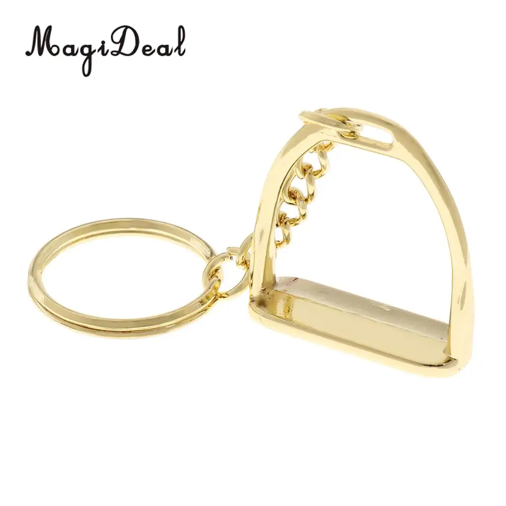 Lightweight Zinc Alloy English Horse Riding Equestrian Sports Stirrup Key Chain Holder 5