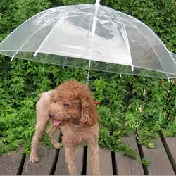 Зонт для собак прозрачный PE удобный Зонт дождевик с собачьими проводами сохраняет домашних животных сухой комфортно в Дождь Снег Sleet