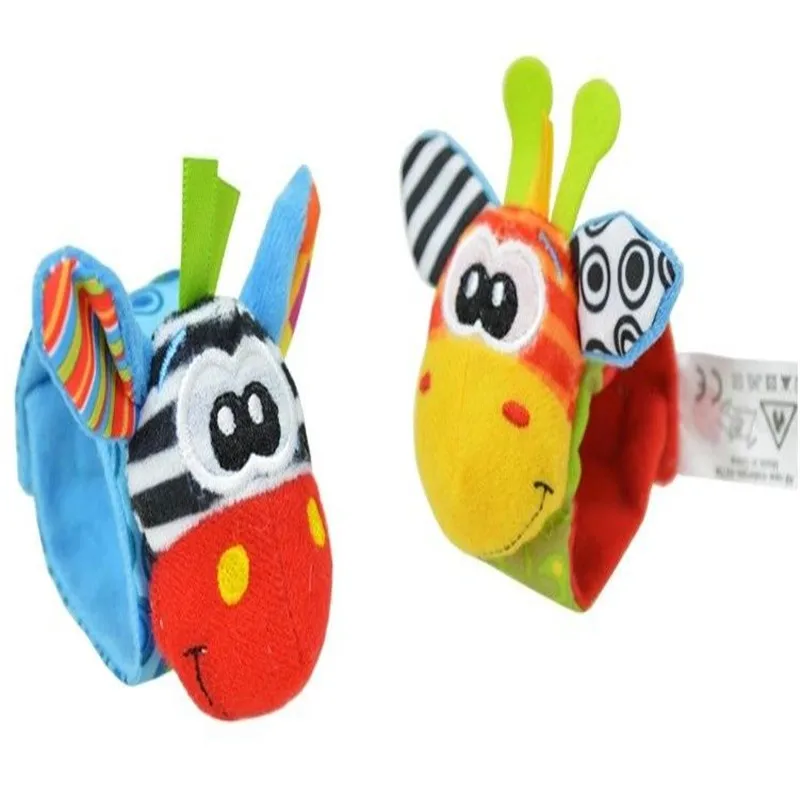 1 Pair Baby Infant Soft Rattles Cute Baby Toys Wrist Handbell Foot Finders Socks Developmental toy
