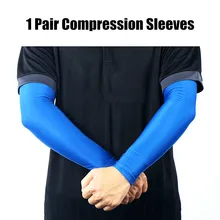 1 пара Компрессионные рукава теплые руки беговые рукава Велоспорт Защита от солнца УФ для спорта на открытом воздухе Пешие прогулки