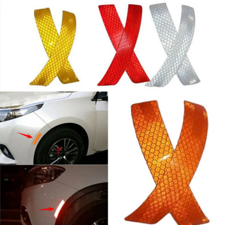 

2/4X Car Bumper Reflective Warning Strip Decal Stickers Auto Accessory Reflector Stickers Decals Car Styling