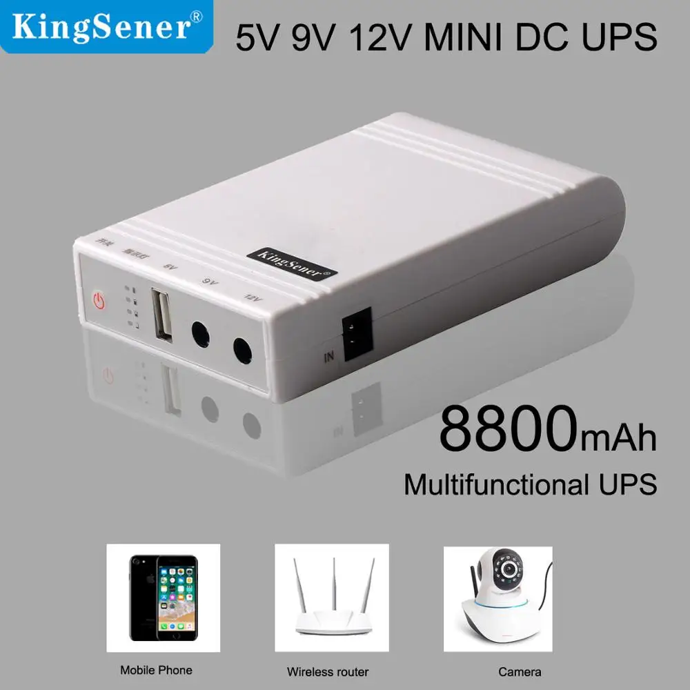  Kingsener Wifi Router Ip Camera UPS Battery Backup Uinterruptible Power Supply DC Portable 5V 9V 12